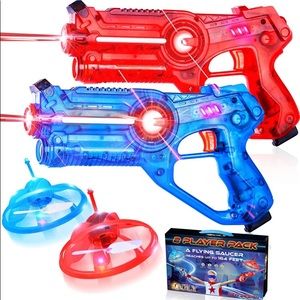 2 Laser Tag Gun Game W/ 2 Flying Toy Drones Target